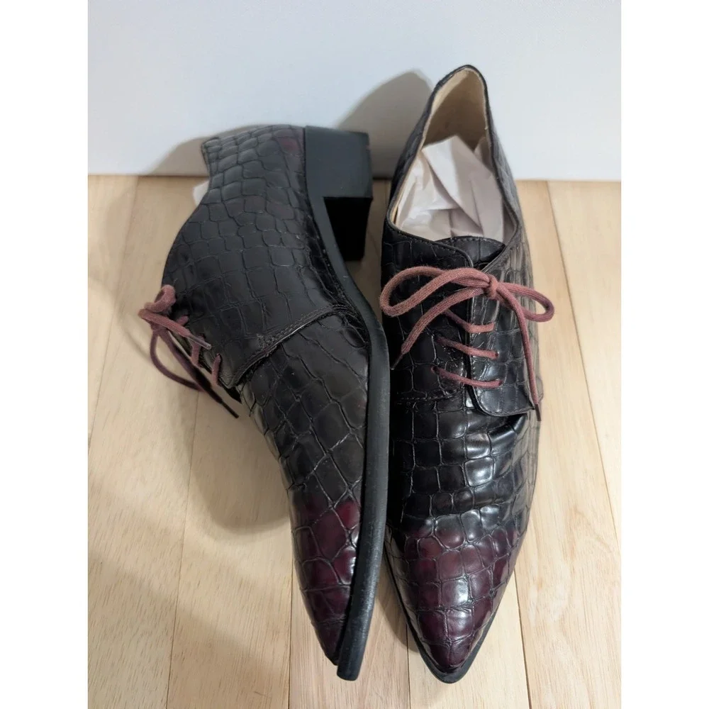 Lloyd Leather Alligator Dress Shoes Pointed Size 8.5 Exotic Derby Lace Up